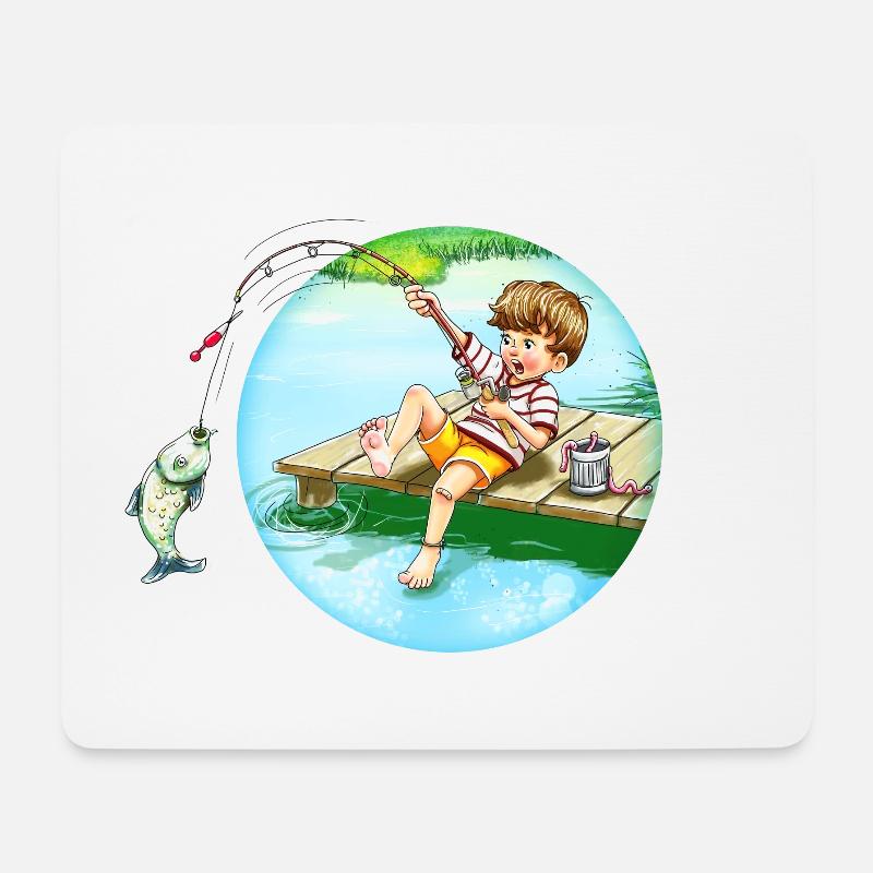 Großer Fang - Mousepad (Querformat) - Weiß