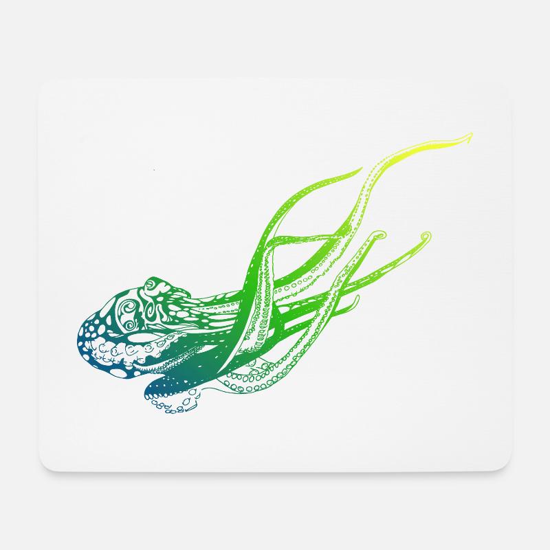 Oktopus Tauchen - Mousepad (Querformat) - Weiß