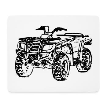 ATV Quad hors route véhicule tout-terrain noir - Tapis de souris (format paysage) - blanc - Devant
