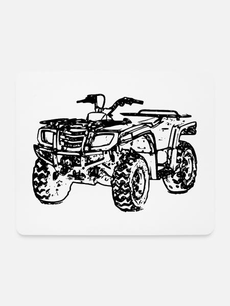 ATV Quad offroadfahrzeug Geländefahrzeug schwarz - Mousepad (Querformat) - Weiß