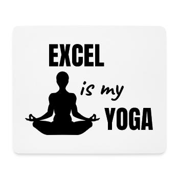 Excel est mon yoga - Cadeau drôle de bureau - Tapis de souris (format paysage) - blanc - Devant