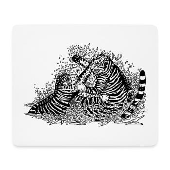 Kämpfende Tiger - Mousepad (Querformat) - Weiß - Vorne