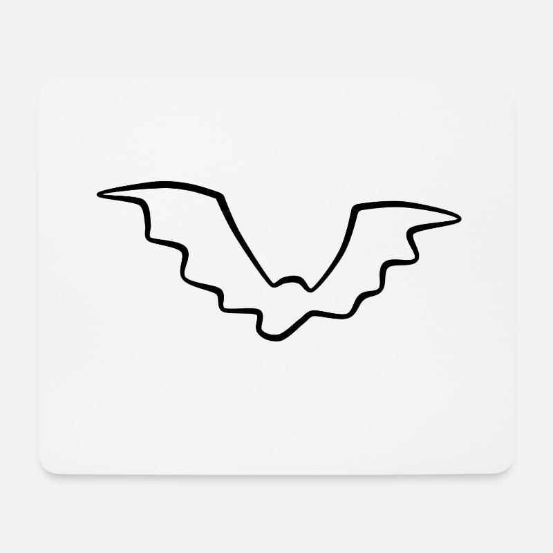 Fledermaus schwarz comic silhouette vampir geschen - Mousepad (Querformat) - Weiß