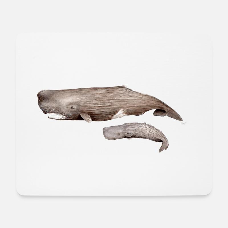 Cachalot - Pottwal - Pottwale - Mousepad (Querformat) - Weiß