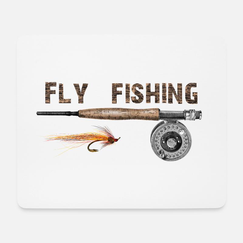 Fly fishing - Mousepad (Querformat) - Weiß