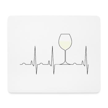 Battement de cœur du vin blanc - Tapis de souris (format paysage) - blanc - Devant
