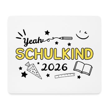 Schulkind Gelb Bleistift Lineal Design - Mousepad (Querformat) - Weiß - Vorne