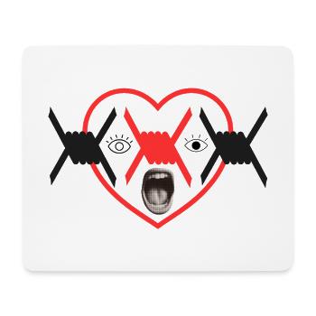 Graphique de cri de cœur barbelé - Tapis de souris (format paysage) - blanc - Devant