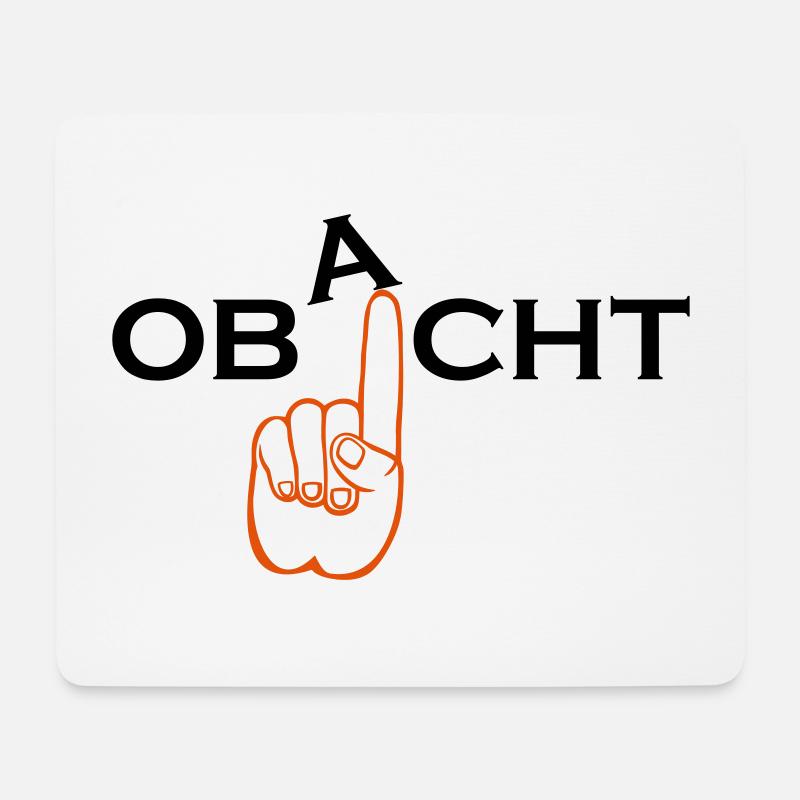 Obacht Achtung Finger - Mousepad (Querformat) - Weiß