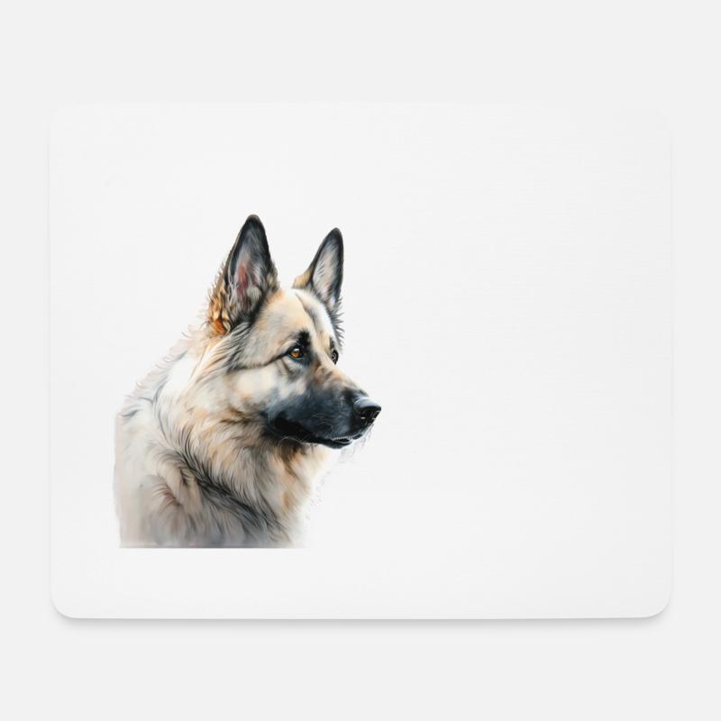 Watercolour Dog / Hund Deutscher Schäferhund - Mousepad (Querformat) - Weiß