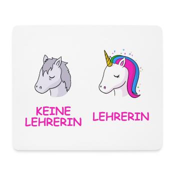 Unicorn Kontrast Lehrerin - Mousepad (Querformat) - Weiß - Vorne
