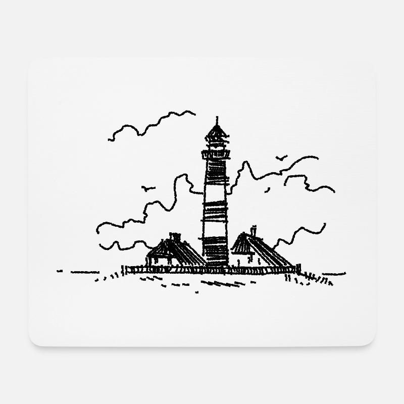 Leuchtturm Westerhever - Mousepad (Querformat) - Weiß