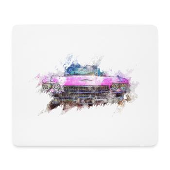 Cadillac Auto USA Amerika Oldtimer Vintage pink - Mousepad (Querformat) - Weiß - Vorne