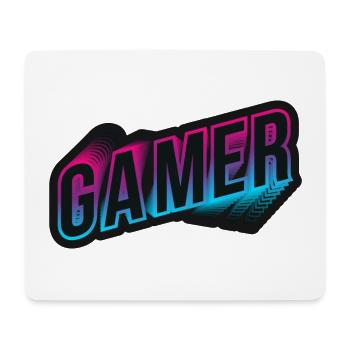 Gamer Neon 3D - Mousepad (Querformat) - Weiß - Vorne
