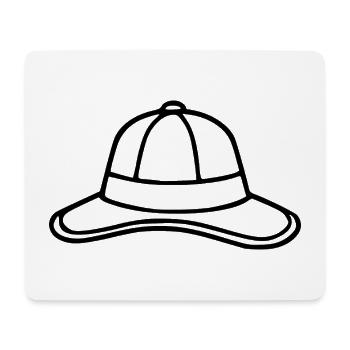 Cadeau du pêcheur au chapeau de pêcheur - Tapis de souris (format paysage) - blanc - Devant