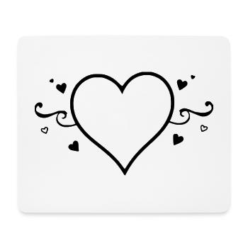 Black Heart Valentine's Day Gift - Mouse Pad (horizontal) - white - Front