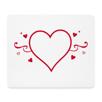 Valentines Red Heart, Valentine's Day - Mouse Pad (horizontal) - white - Front