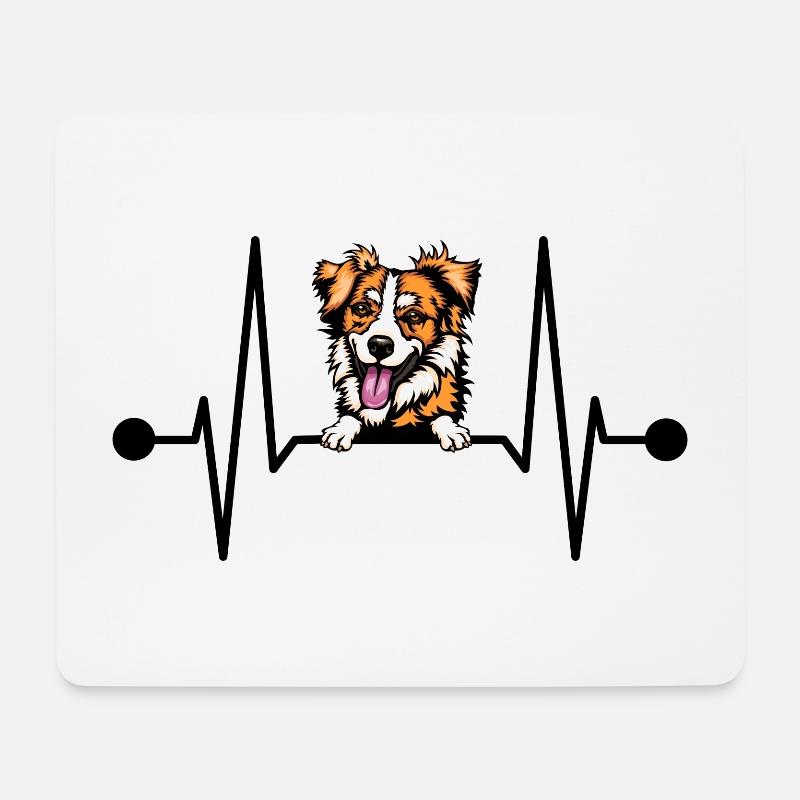 Kromfohrländer Kromi Hund Herzschlag - Mousepad (Querformat) - Weiß