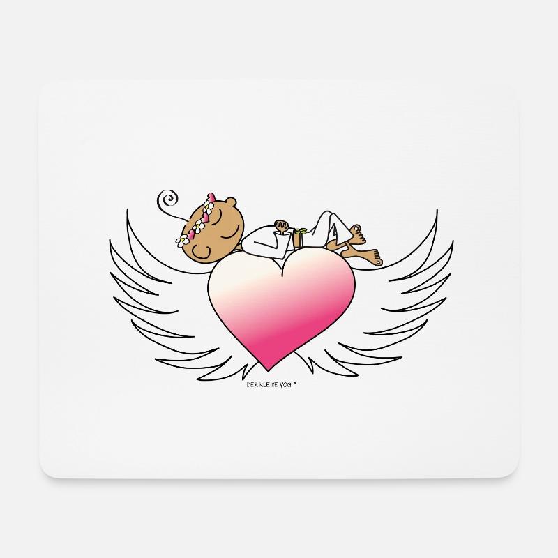 Herz mit Flügeln - Mousepad (Querformat) - Weiß