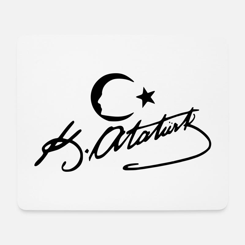 Atatürk silhouette Imza - Mousepad (Querformat) - Weiß