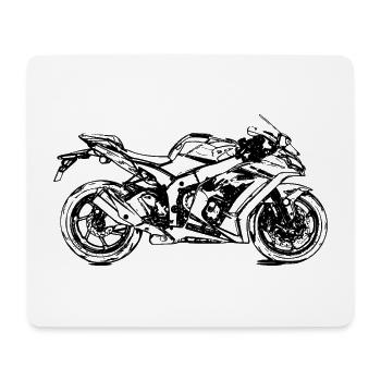 Motorbike racing motorcycle racing machine super athlete - Mouse Pad (horizontal) - white - Front