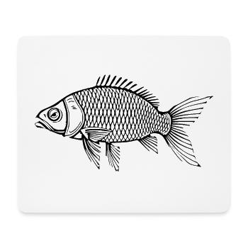 Poisson chemise poisson motif,Cadeau de vêtements de pêche - Tapis de souris (format paysage) - blanc - Devant