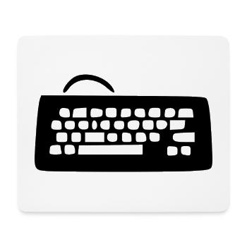 Retro_Vintage_80er_90er_Jahre_Tastatur_schwarz_ - Tapis de souris (format paysage) - blanc - Devant