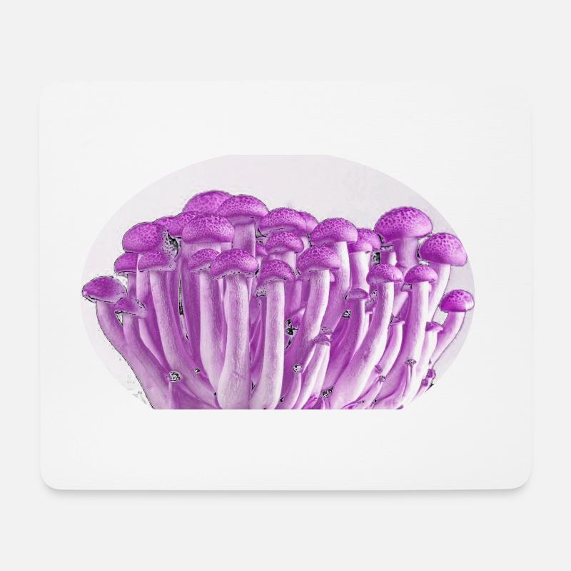 Lila Mushrooms - Mousepad (Querformat) - Weiß