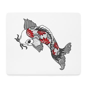 Koi Fisch - Körper Kunst Design - Mousepad (Querformat) - Weiß - Vorne