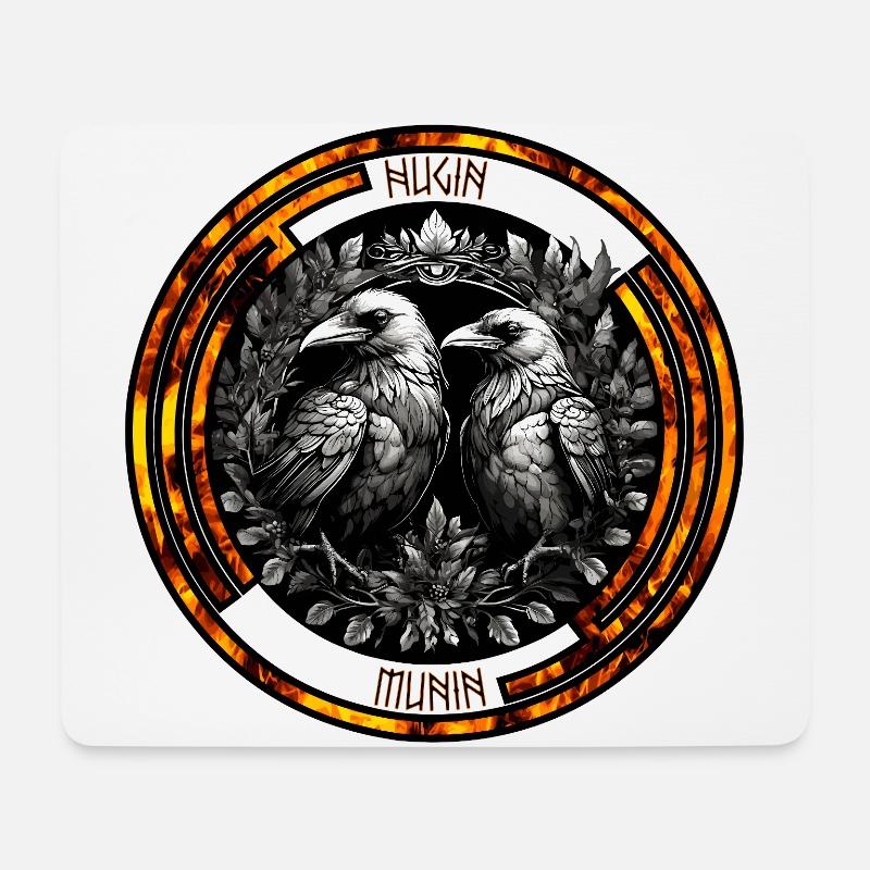 Raben - Mousepad (Querformat) - Weiß