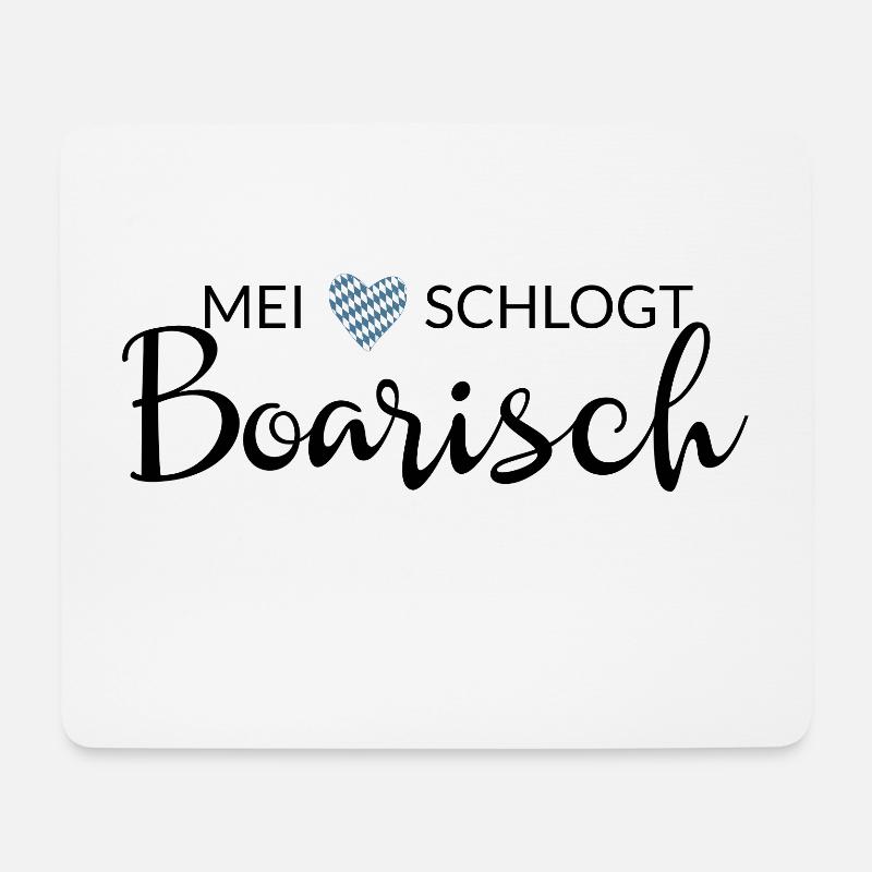 Mei Herz schlogt Boarisch - Bayern, - Mousepad (Querformat) - Weiß