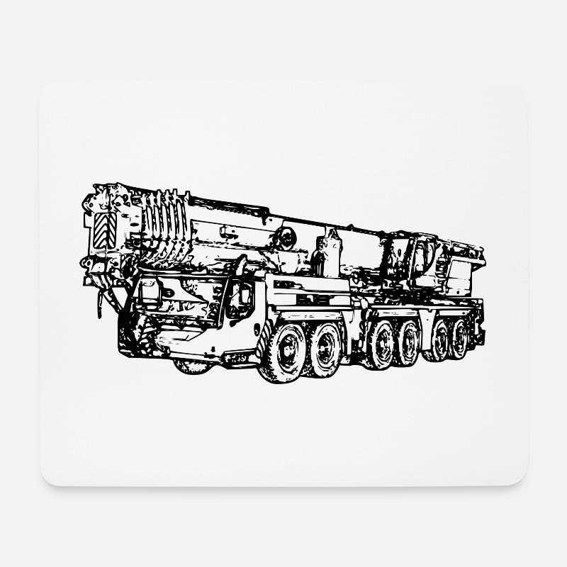Kran Mobilkran 1300 300 1250 250 - Mousepad (Querformat) - Weiß