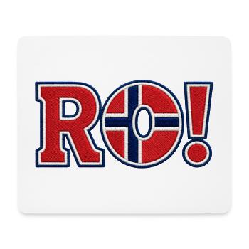 RO ! Design de support brodé en Norvège - Tapis de souris (format paysage) - blanc - Devant