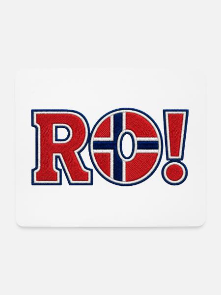 RO! Norwegisches "besticktes" Unterstützerdesign - Mousepad (Querformat) - Weiß