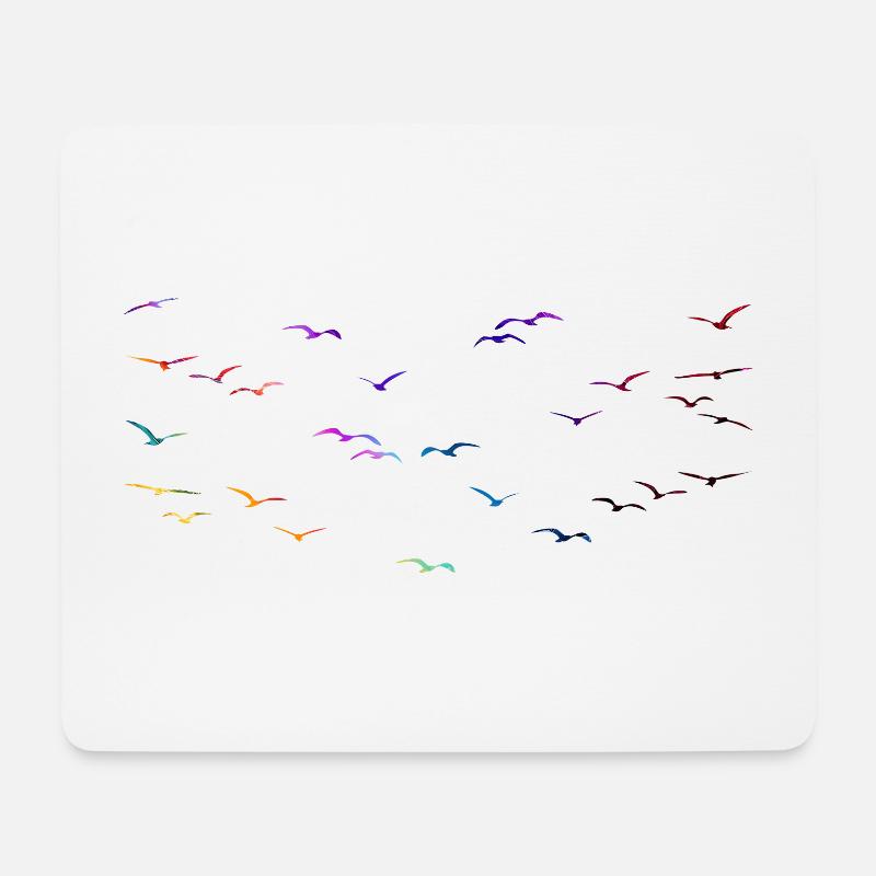 Bunte Vögel - Mousepad (Querformat) - Weiß