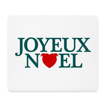 Joyeux Noël avec tête de staffie en forme de cœur - Tapis de souris (format paysage) - blanc - Devant