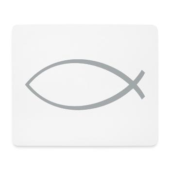 Ichtusfisch silber - Mousepad (Querformat) - Weiß - Vorne