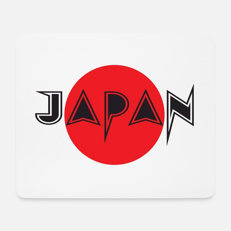 Japan Asien mit Roter Japanischer Nationalflagge - Mousepad (Querformat) - Weiß