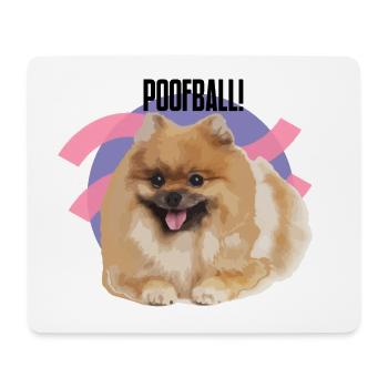 „POOFBALL!“ - Zwergspitz - Mousepad (Querformat) - Weiß - Vorne