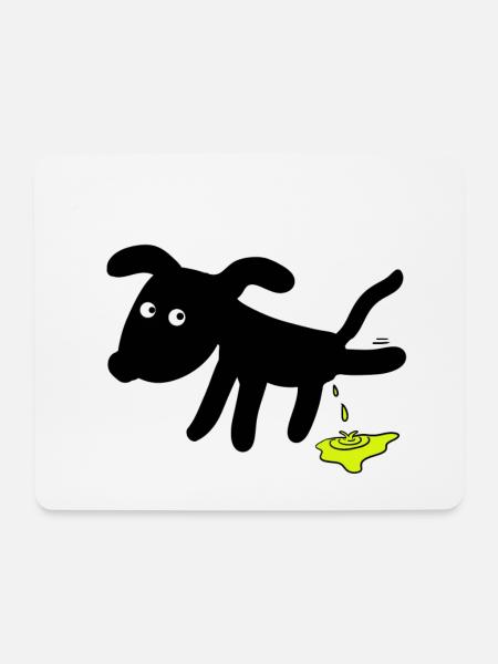 Dog pees dogs - Mouse Pad (horizontal) - white