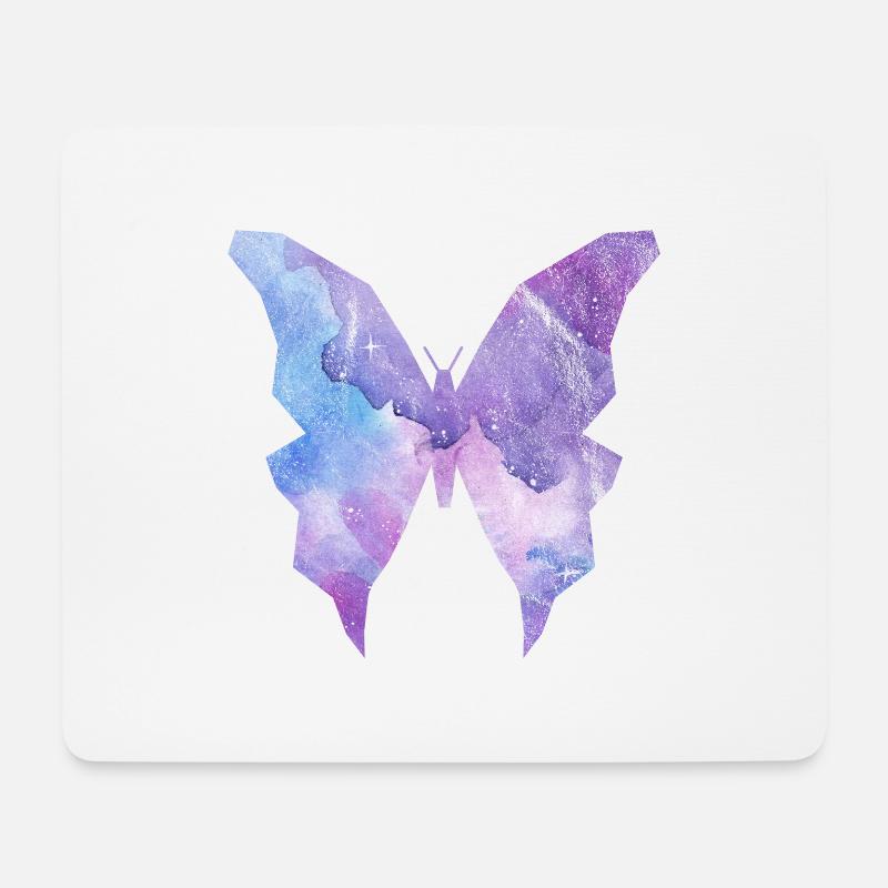 Galaxy Schmetterling - Mousepad (Querformat) - Weiß