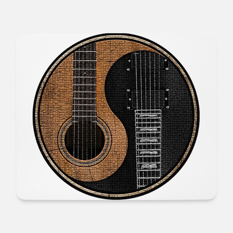Gitarre E Gitarre Yin Yang - Mousepad (Querformat) - Weiß