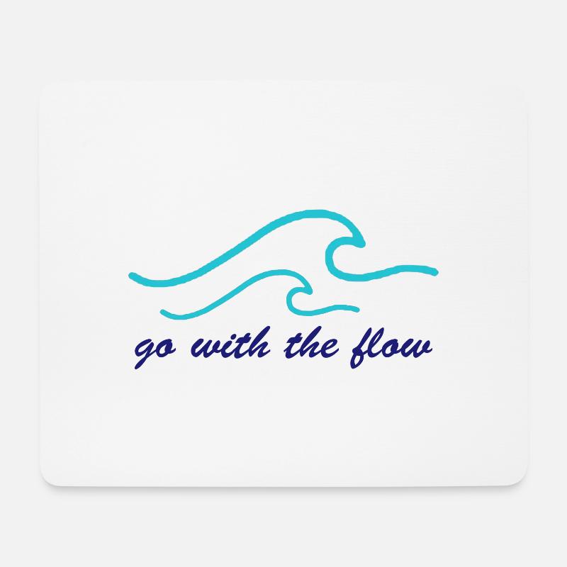 go with the flow "WELLE" - Mousepad (Querformat) - Weiß