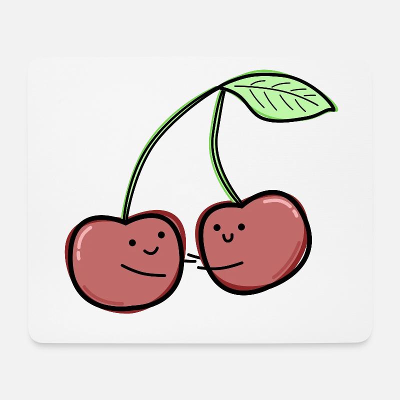 Cute cherries - Mouse Pad (horizontal) - white