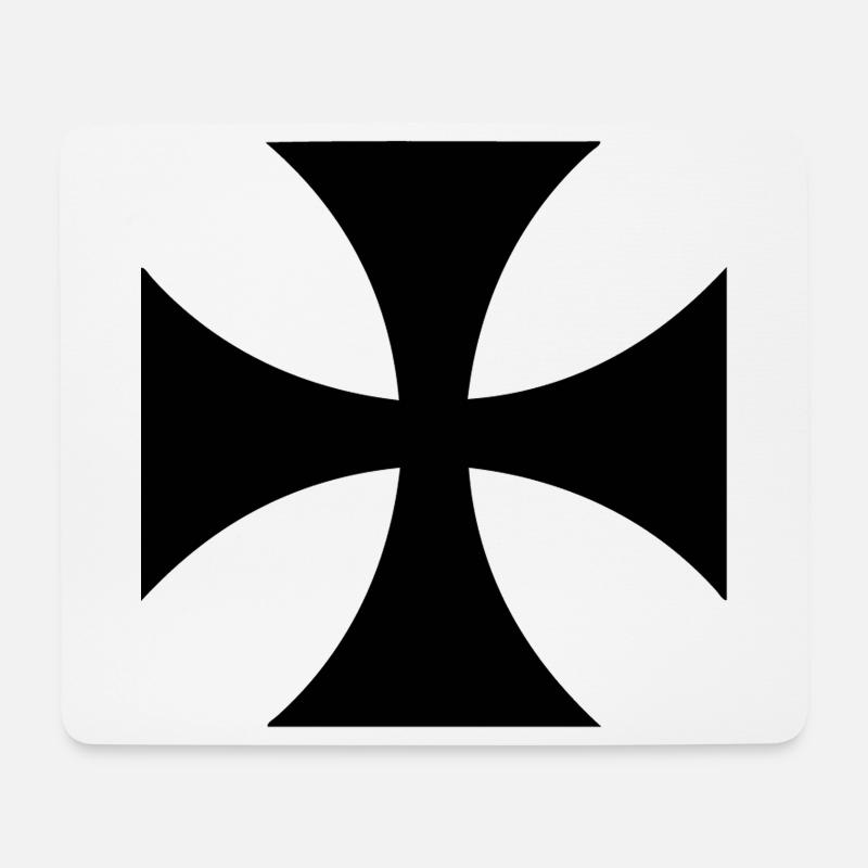 Schwarzes Templerkreuz - Mousepad (Querformat) - Weiß