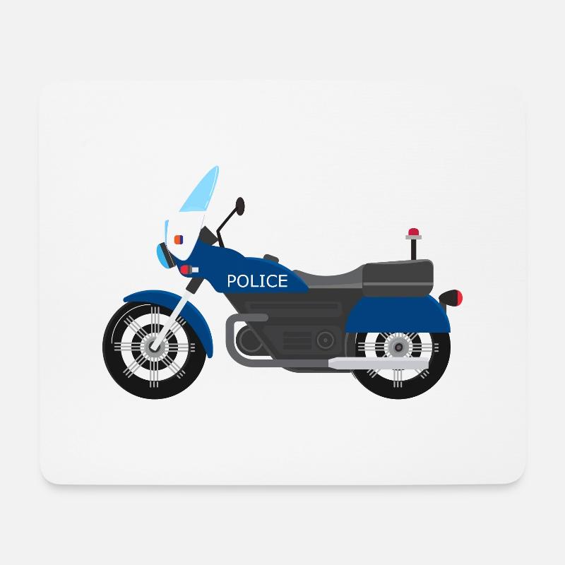 Polizei Motorrad Polizeimotorrad Blau für Kinder - Mousepad (Querformat) - Weiß