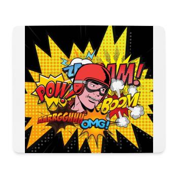 Superhero comic action hero gift - Mouse Pad (horizontal) - white - Front