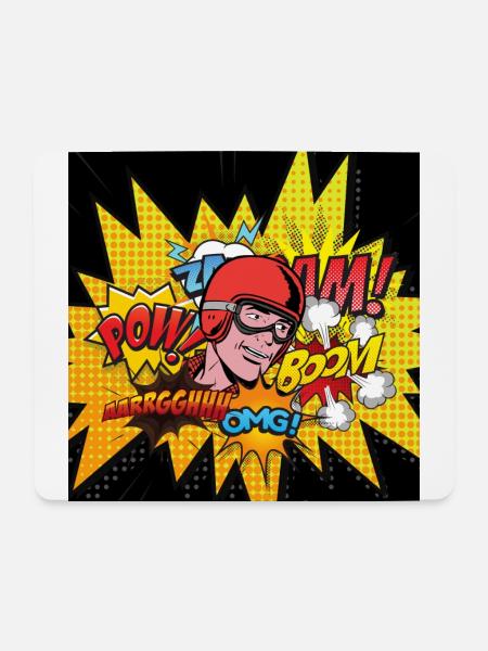 Superheld Comic Action Hero Geschenk - Mousepad (Querformat) - Weiß