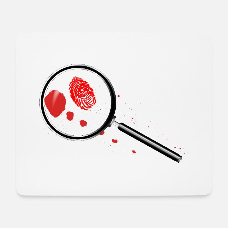 Detektive Lupe - Mousepad (Querformat) - Weiß