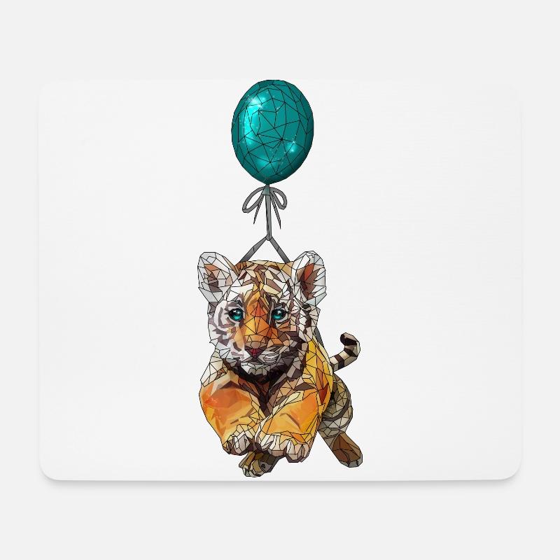 Tiger Baby Luftballon - Mousepad (Querformat) - Weiß